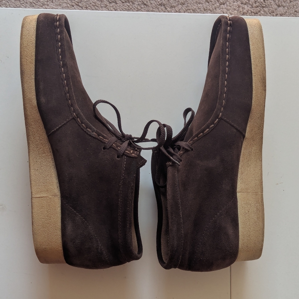 Clarks Brown Suede Boots Wallabee Waxy Sole Men's, 10 - Picture 4 of 7